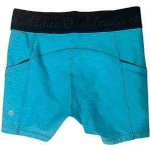 Lululemon Turquoise Logo Waistband Shorts Size 4